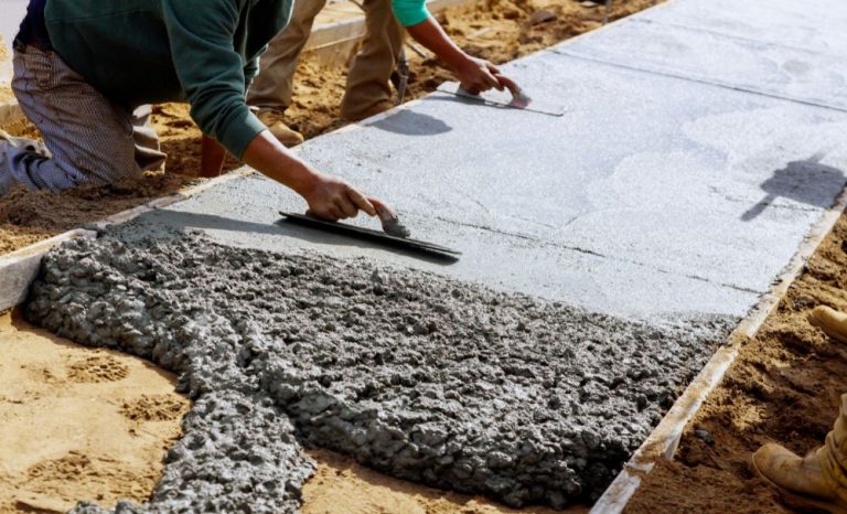 OAX Construction team working on concrete flatwork in Kalamazoo