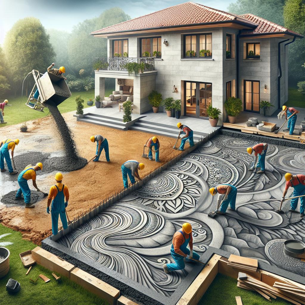 Stamped concrete patio by OAX Construction in Kalamazoo, MI